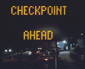 Photograph of checkpoint sign in Holmdel New Jersey