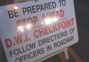 Photograph of Tinton Falls DWI Checkpoint Sign