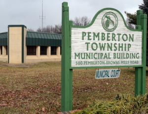 Photograph of the Pemberton Township Municipal Court sign.
