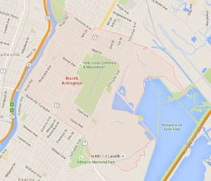 Image of google map of North Arlington