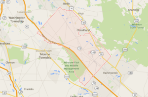 Image of the map of Winslow NJ.