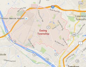 Map of Ewing Township New Jersey