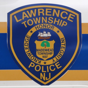 Photograph of police patch for Lawrence Township Police Department